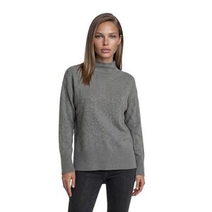 Moth Anthropologie Sweater Women's Size Small Gray Mock Neck Tunic‎ High Low